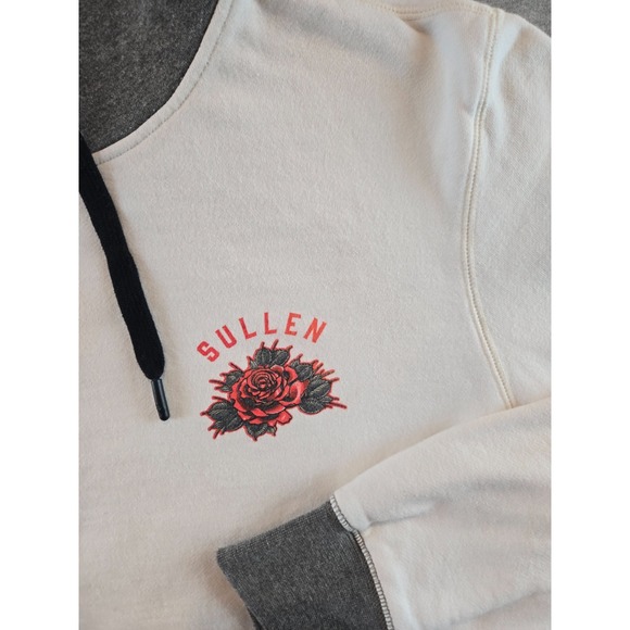 Sullen Art Collective Hoodie Mens S Ivory Native Roses Defend Love Sweatshirt - Picture 7 of 10